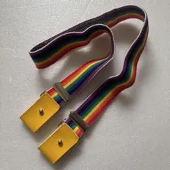 子供用　ベルト　ゴム製　レインボーストライプ キッズベルト　長さ調整