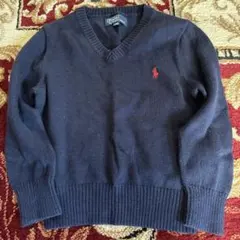 Polo by Ralph Lauren ネイビー Vネックセーター 110
