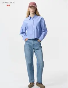ユニクロUNIQLO JW ANDERSON ライトブルー ストレートデニム27
