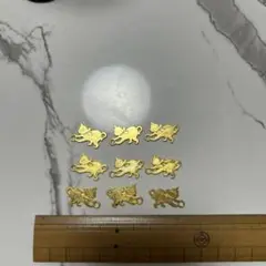 猫型パーツ 9個セット ゴールド