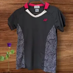 YONEX 半袖Tシャツ M ブラック/ピンク ゲームシャツ レディース
