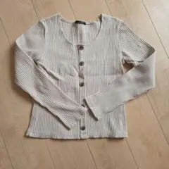 INGNI ベージュ リブ編み 長袖カットソー Mサイズ