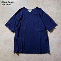 Eddie Bauer半袖ポケットTシャツunisexネイビーXL当時物CBOY