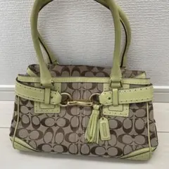 COACH(コーチ) シグネチャー キャンバス レザー ハンドバッグ