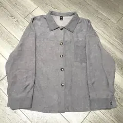 SHEIN CURVE コーデュロイ シャツジャケット 2XL グレー 羽織り