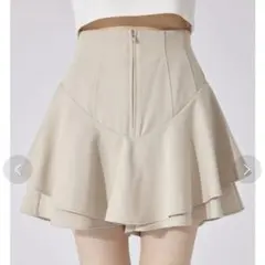 レイヤードヘムコルセットスコートショートパンツ BEG rienda スカート