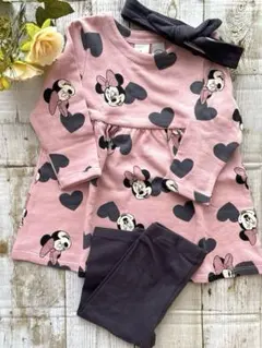 H&M ミニー ディズニー ワンピース セットアップ 3点セット 9M