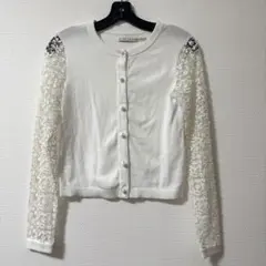 alice + olivia ホワイト カーディガン　レース　パールのサムネイル