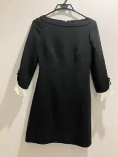 ✨極美品✨ケイトスペード　ブラック袖フリル付きワンピース