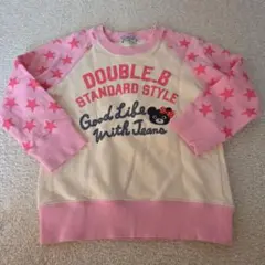 DOUBLE.B トレーナー 100cm ピンク ベージュ