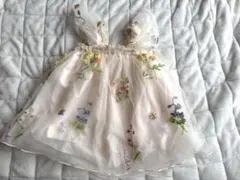 刺繍　チュール　ベビードレス 9-12M
