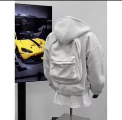 黒　リュック付き バックパック付き パーカー