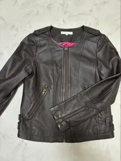 earth music&ecology ブラウンレザージャケット 本革 S