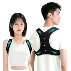 姿勢サポーター 猫背ベルト姿勢矯正ベルト 男女兼用 3点固定サポート 軽量設計