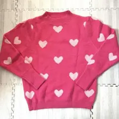 ピンク ハート ニット