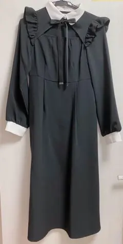 【完売品】DEAR MY LOVE ブラック 胸あき リボン ロング ワンピース