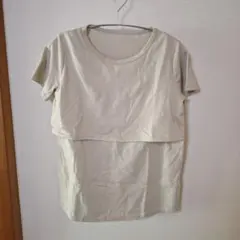 授乳口付き半袖トップス M-Lサイズ ほぼ新品