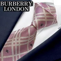 極美品】BURBERRY ネクタイ ホースロゴ チェック柄 シルク 高級感