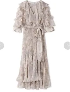 【SNIDEL】フリルプリーツプリントワンピース