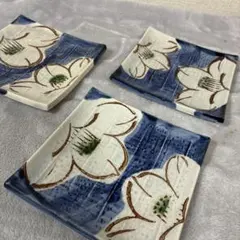 ★おまとめ割 SALE開催中★ f7 お洒落な和風の花柄角皿3点セット