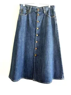 23区DENIM 洗える フロントボタン ストレッチ デニムスカート 40