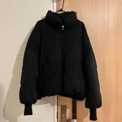 ZARA ショート丈 黒 ダウンジャケット　ハイネック