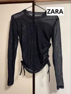 ★ZARA★ブラック メッシュ 長袖シャツ