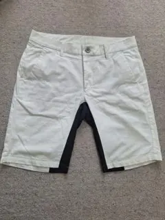 【爆爆値下げ↘↘】お得!♥DESCENTE♥GOLFハーフパンツ白×黒★L82★