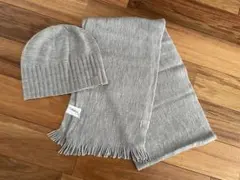 【新品】カルバン・クライン　ニット帽とマフラー　グレー