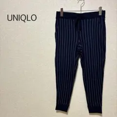 b0444【ユニクロ】イージーパンツ ジョガーパンツ Ｌ ストライプ オフィス