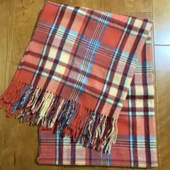 ストール マフラー チェック柄 ピンク 断捨離