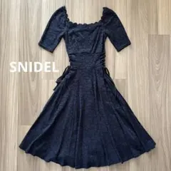 SNIDEL レースワンピース　総レース　ネイビー