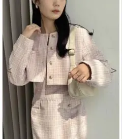 ナイスクラップ ツイードショートジャケット ツイードミニワンピース セット