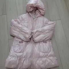 エニィファム　ロングコート　ピンク×花柄　140cm