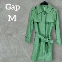 希少♡Gap 【M】ギャップ コート グリーン 黄緑 無地 ポケット 腰紐 冬