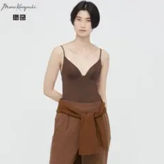 【美品】ユニクロ　マメクロゴウチ　エアリズムプランジブラキャミソール　M