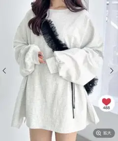 新品タグ付き Heather 【WEB限定】スーパーBIGシルエットロンT