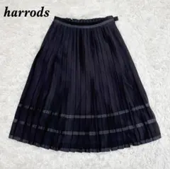 【美品】harrods プリーツフレアスカート ブラックのサムネイル