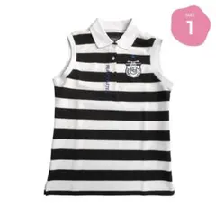 842 パーリーゲイツ ノースリーブポロシャツ ストライプ サイズ1 M