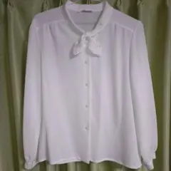 レディース長袖 ホワイト ブラウス シャツ シアー MサイズLサイズ 日本製 白