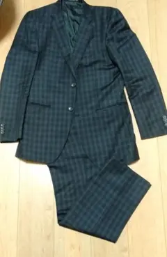 チャコールグレー チェック柄 ビジネススーツ