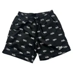 t*y様 NIKE ナイキ スウッシュ ロゴ 刺繍 総柄 ナイロン ハーフパンツ