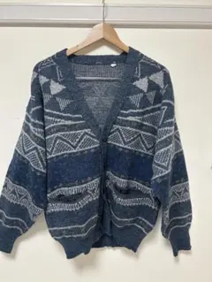 古着　メンズ　カーディガン　柄