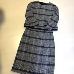 値下げリフレクトreflect水通しのみ3万円セットアップスーツ11紺チェックL