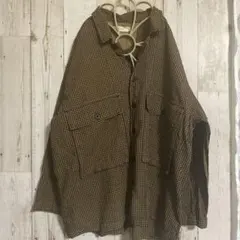 チェックシャツ　ブラウン