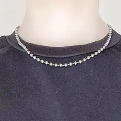 新品 ボール チェーン ネックレス４mm シルバー サージカルステンレス