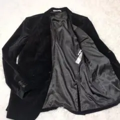 極美品　ザラ　ベロア　テーラードジャケット　50　黒