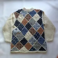 ダイヤモンドパターン ニットセーター 長袖