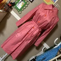 昭和レトロ ウエスト紐付き◎ 薄手コート ヴィンテージ 古着 未使用