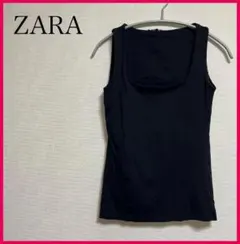 【ZARA】 ザラ ノースリーブトップス　タンクトッ黒のサムネイル